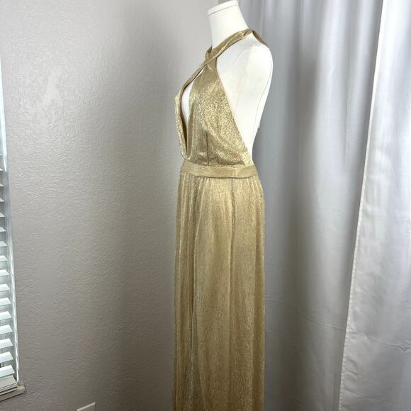 Lulu's Gold Maxi Dress - Picture 6 of 15